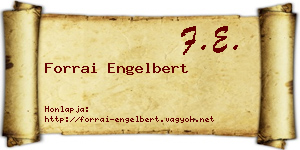 Forrai Engelbert névjegykártya
